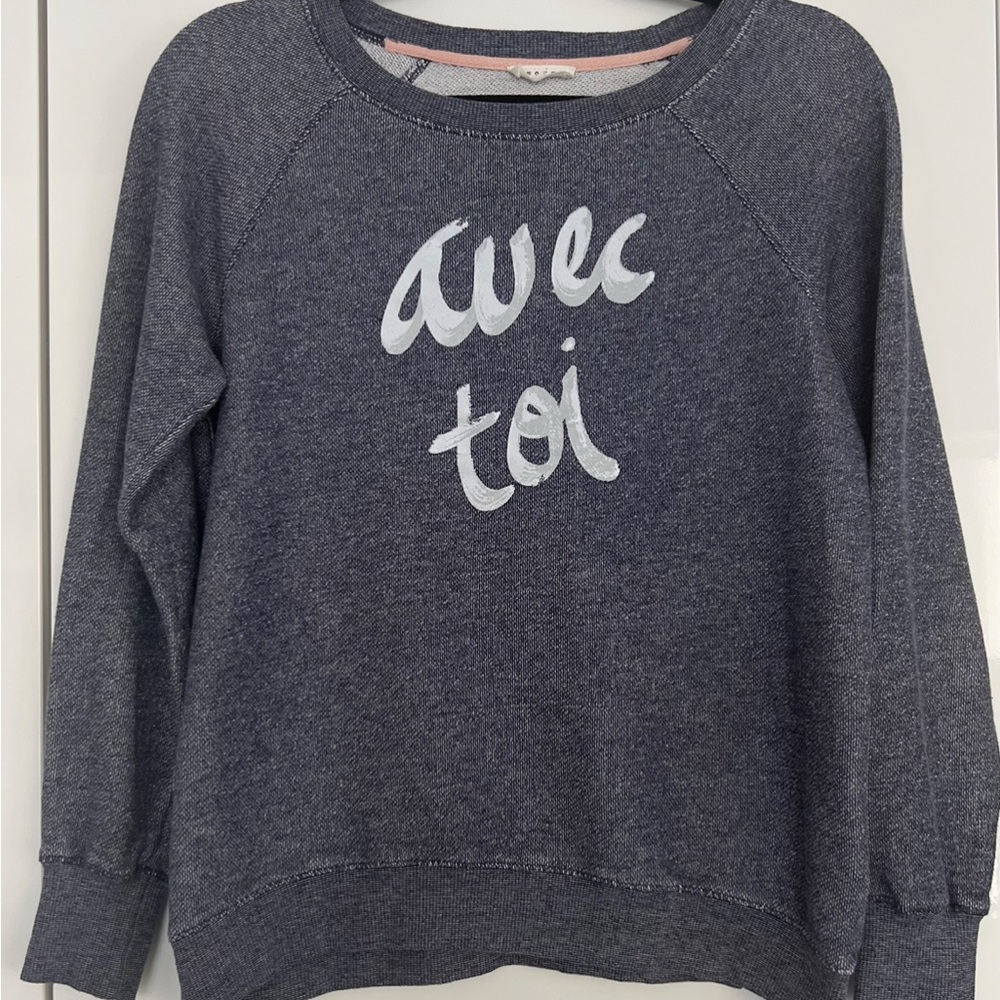 Soft Joie Heather Gray Terry Sweatshirt Wide Neck – Size XS